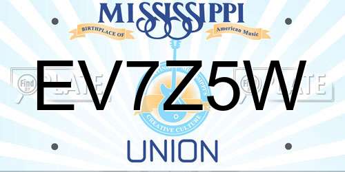 EV7Z5W Mississippi License Plate