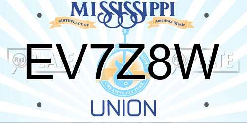 EV7Z8W Mississippi License Plate