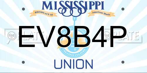 EV8B4P Mississippi License Plate