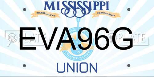 EVA96G Mississippi License Plate