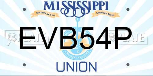 EVB54P Mississippi License Plate