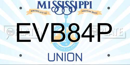 EVB84P Mississippi License Plate