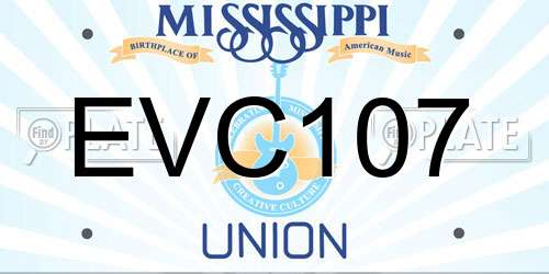 EVC107 Mississippi License Plate