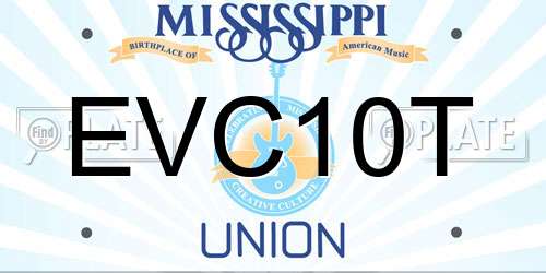 EVC10T Mississippi License Plate