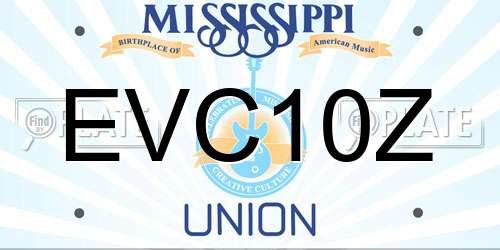 EVC10Z Mississippi License Plate