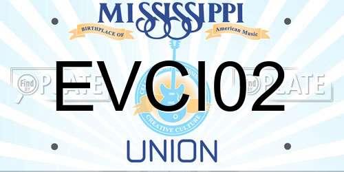 EVCI02 Mississippi License Plate