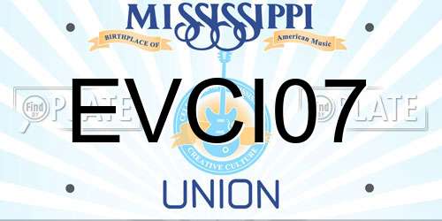 EVCI07 Mississippi License Plate