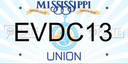 EVDC13 Mississippi License Plate