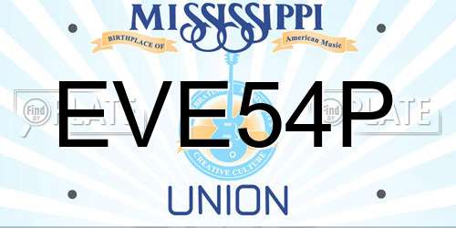 EVE54P Mississippi License Plate