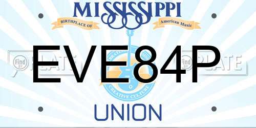 EVE84P Mississippi License Plate