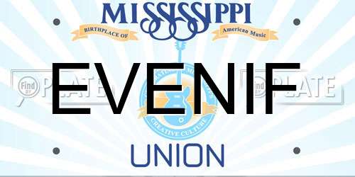 EVENIF Mississippi License Plate