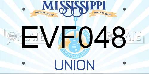 EVF048 Mississippi License Plate