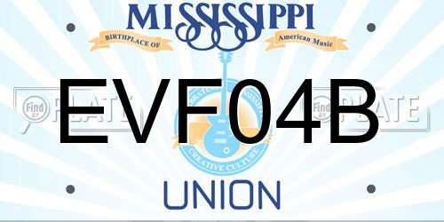 EVF04B Mississippi License Plate