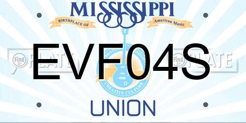 EVF04S Mississippi License Plate