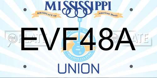 EVF48A Mississippi License Plate