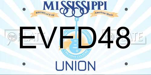 EVFD48 Mississippi License Plate