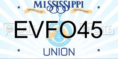 EVFO45 Mississippi License Plate