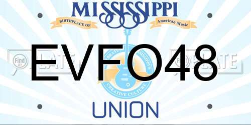 EVFO48 Mississippi License Plate
