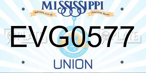 EVG0577 Mississippi License Plate