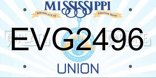 EVG2496 Mississippi License Plate