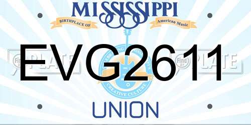 EVG2611 Mississippi License Plate