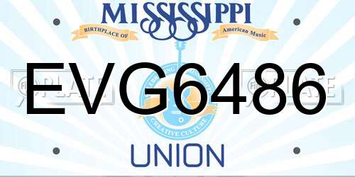 EVG6486 Mississippi License Plate