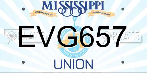 EVG657 Mississippi License Plate