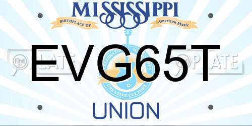 EVG65T Mississippi License Plate
