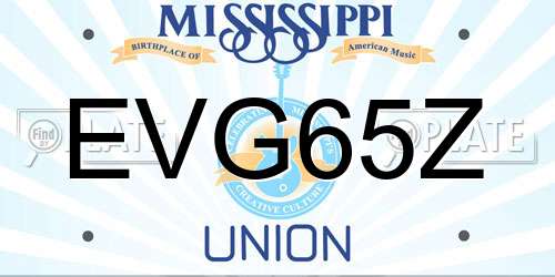 EVG65Z Mississippi License Plate