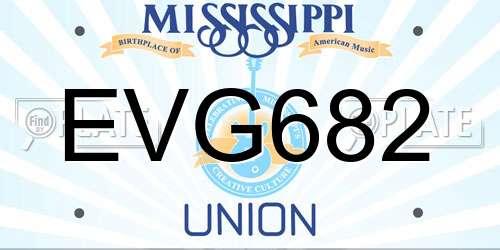 EVG682 Mississippi License Plate