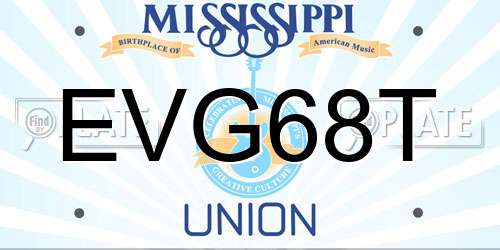 EVG68T Mississippi License Plate