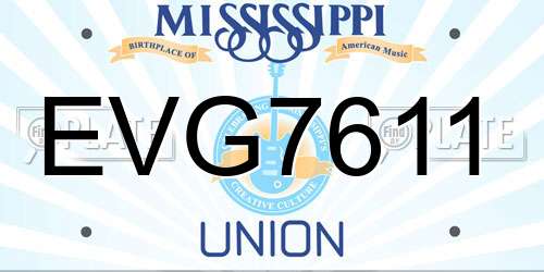 EVG7611 Mississippi License Plate