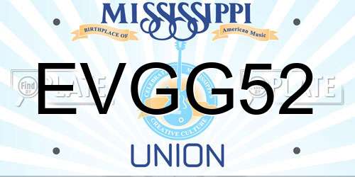 EVGG52 Mississippi License Plate