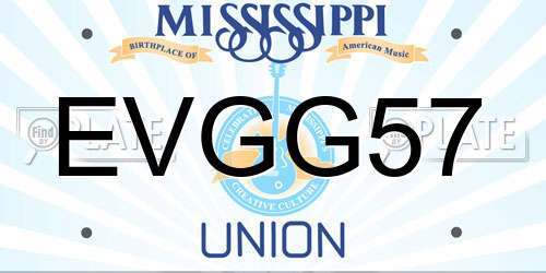 EVGG57 Mississippi License Plate