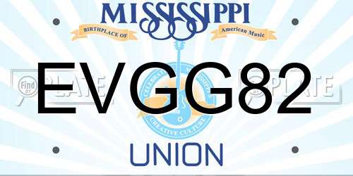 EVGG82 Mississippi License Plate