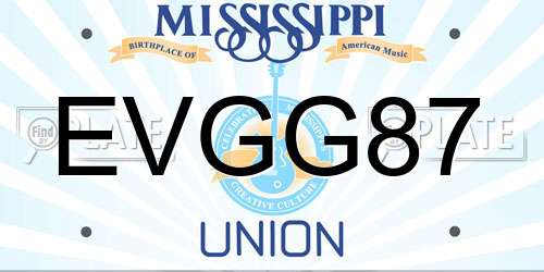 EVGG87 Mississippi License Plate