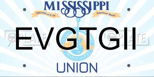 EVGTGII Mississippi License Plate