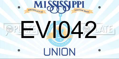 EVI042 Mississippi License Plate