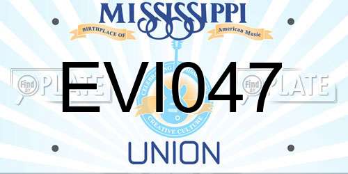 EVI047 Mississippi License Plate