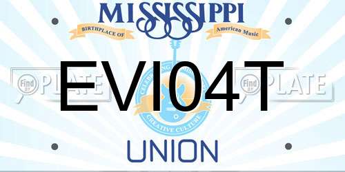 EVI04T Mississippi License Plate