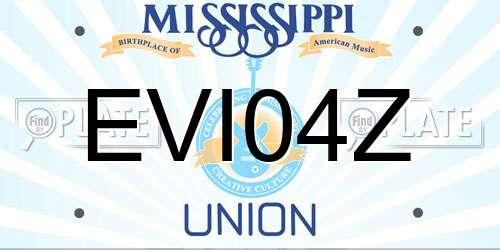 EVI04Z Mississippi License Plate