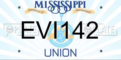 EVI142 Mississippi License Plate