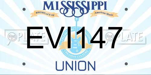 EVI147 Mississippi License Plate