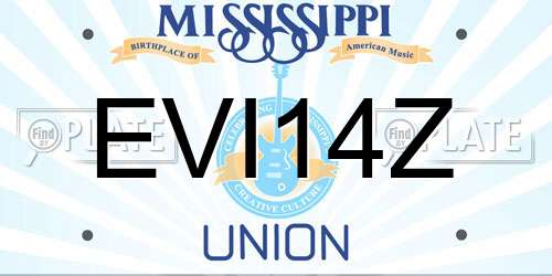 EVI14Z Mississippi License Plate