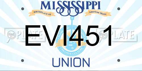 EVI451 Mississippi License Plate