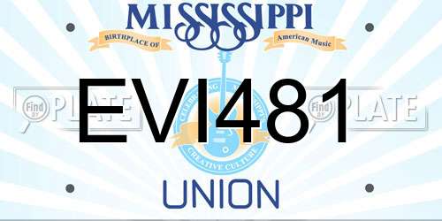 EVI481 Mississippi License Plate