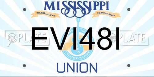 EVI48I Mississippi License Plate