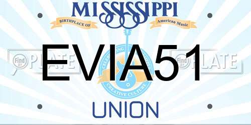 EVIA51 Mississippi License Plate