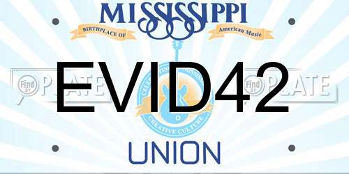EVID42 Mississippi License Plate