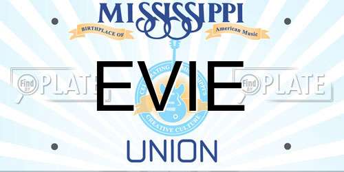 EVIE Mississippi License Plate